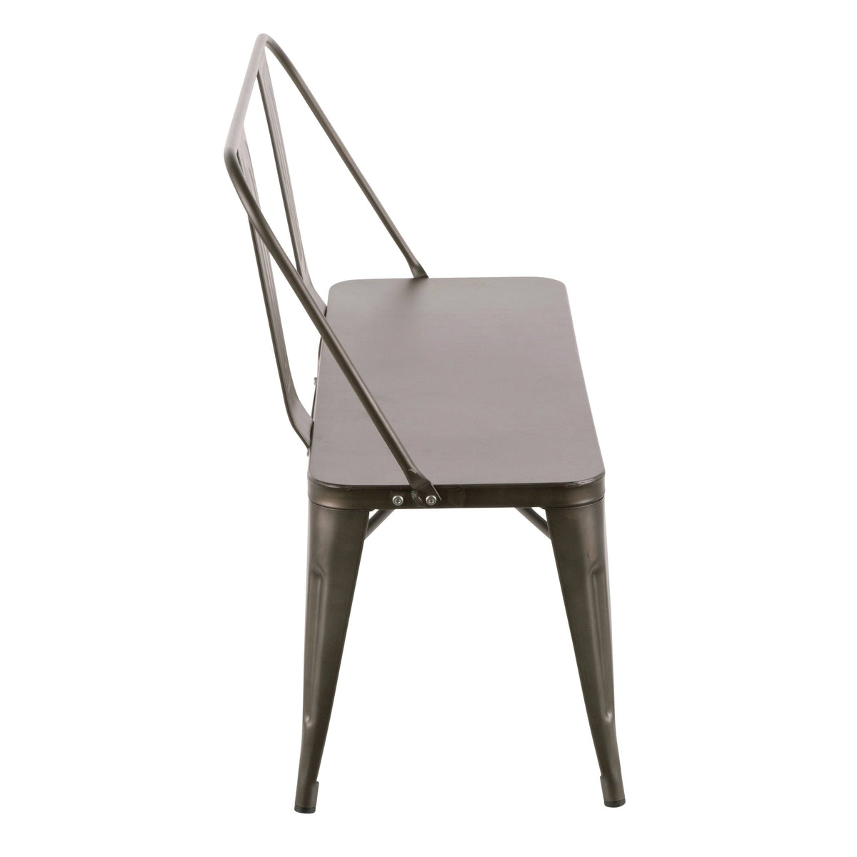 Industrial Metal Bench (Vintage White) Z543989