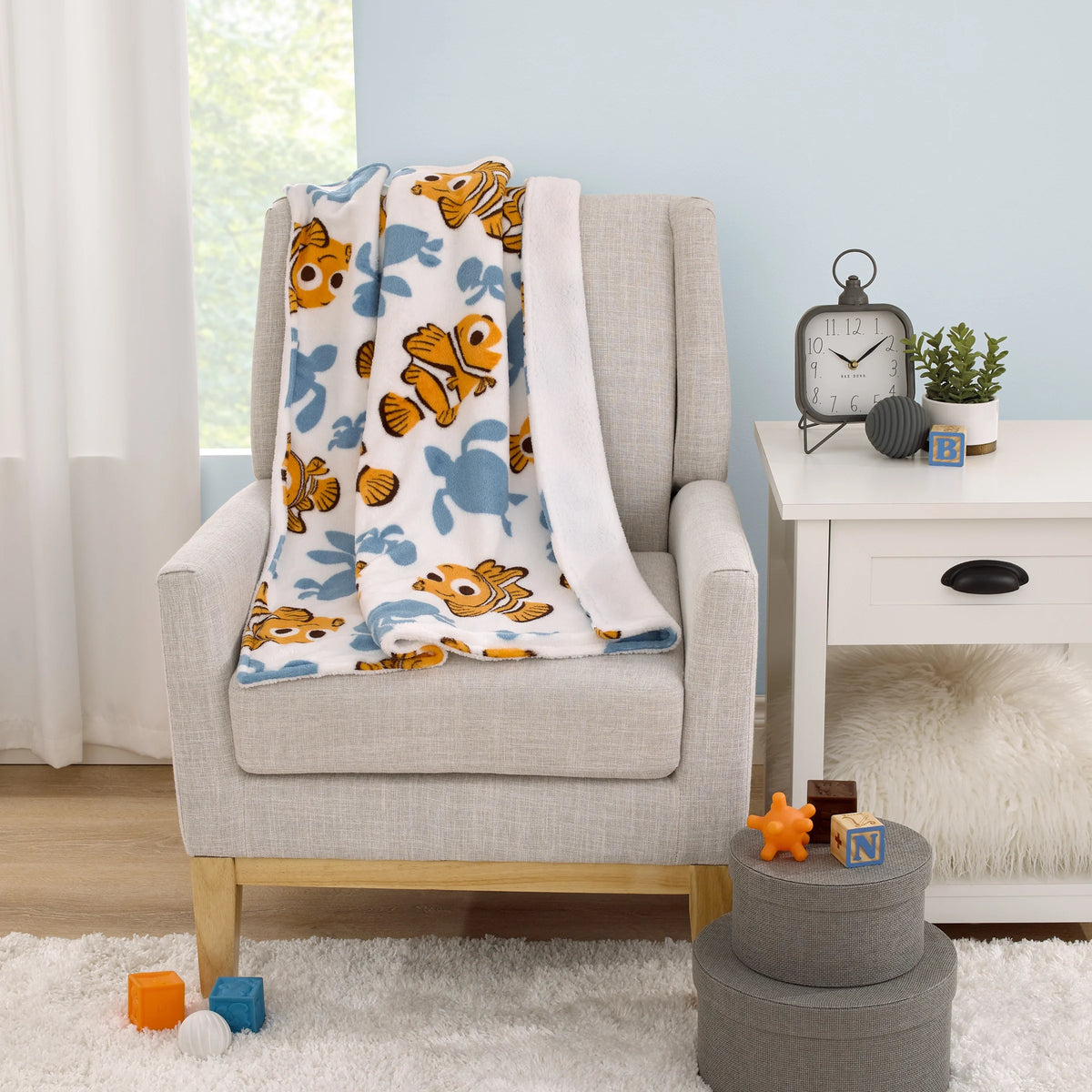 Orange and Teal Sherpa Baby Blanket C811763