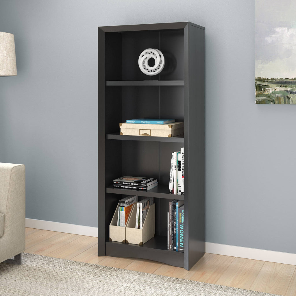 Brown Tall Adjustable Bookcase with Faux Woodgrain Finish L632