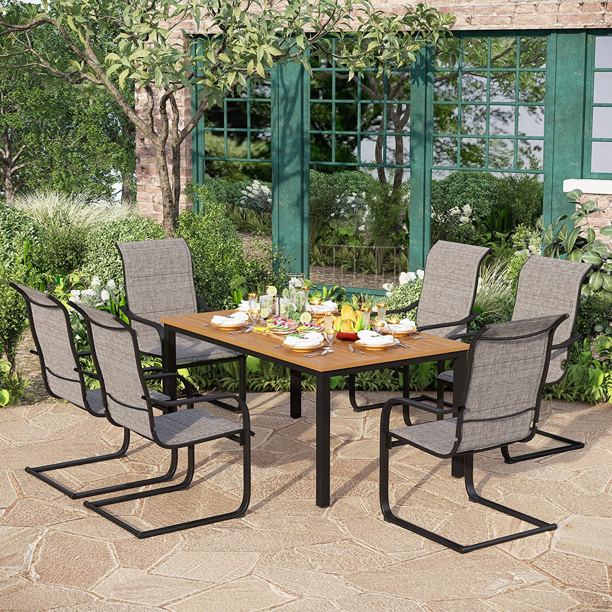 7 Pcs Outdoor Dining Table and Chairs M210054
