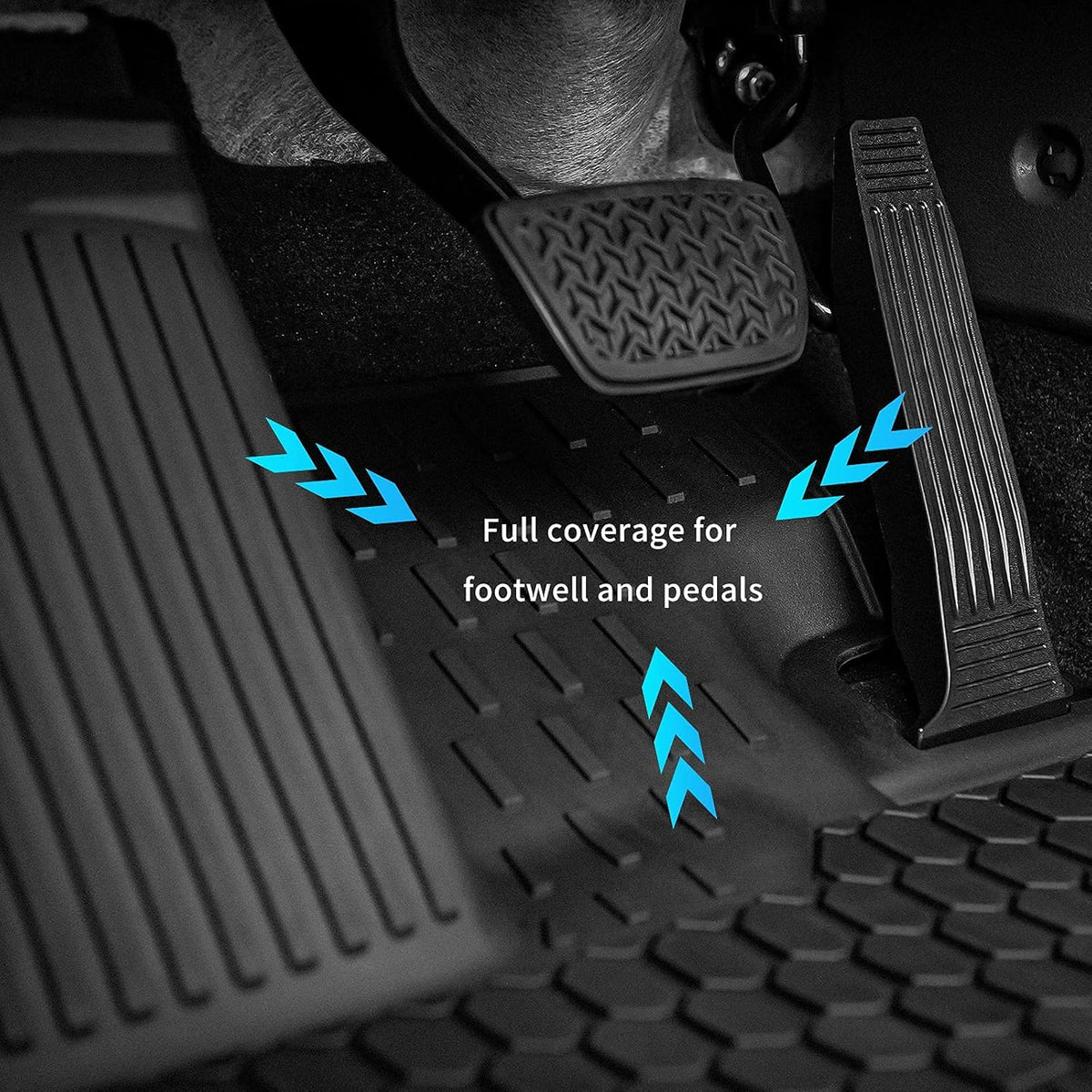 TPE All Weather Custom Fit Floor Liner for Toyota Sienna 8 Seat Full Set, Black Q804317
