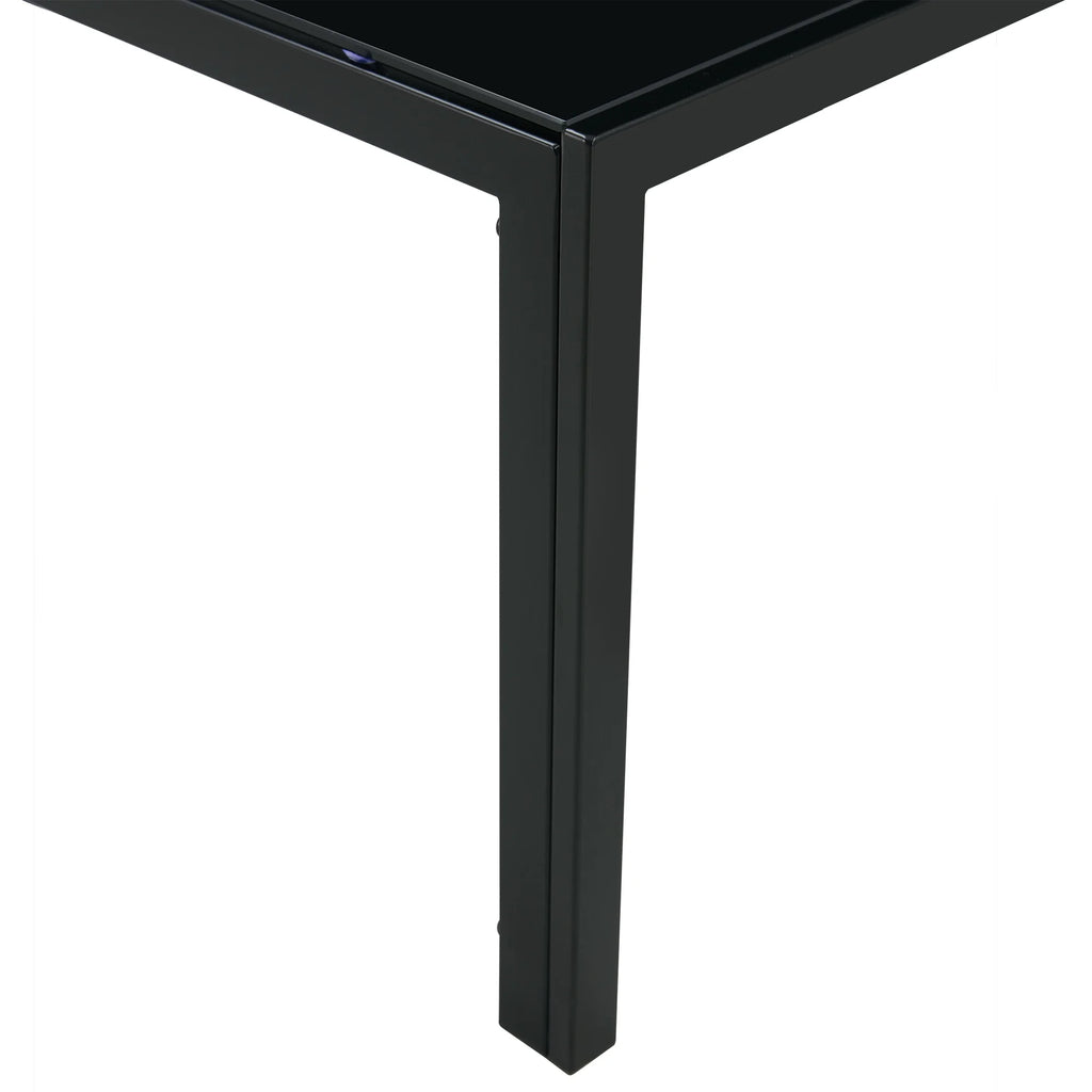 Glass Coffee Table Set of 2 Black F288033