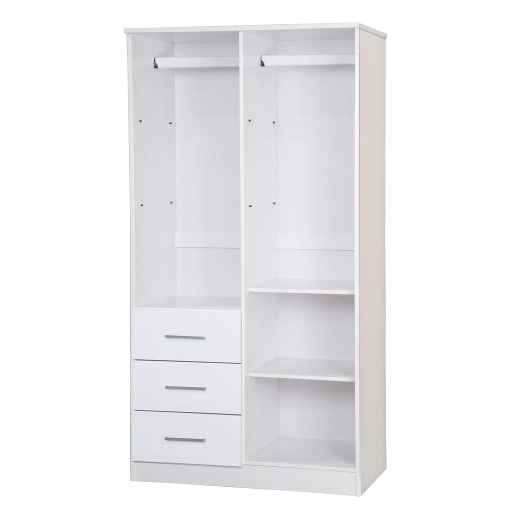 100% Solid Wood White Wardrobe Armoire G45359
