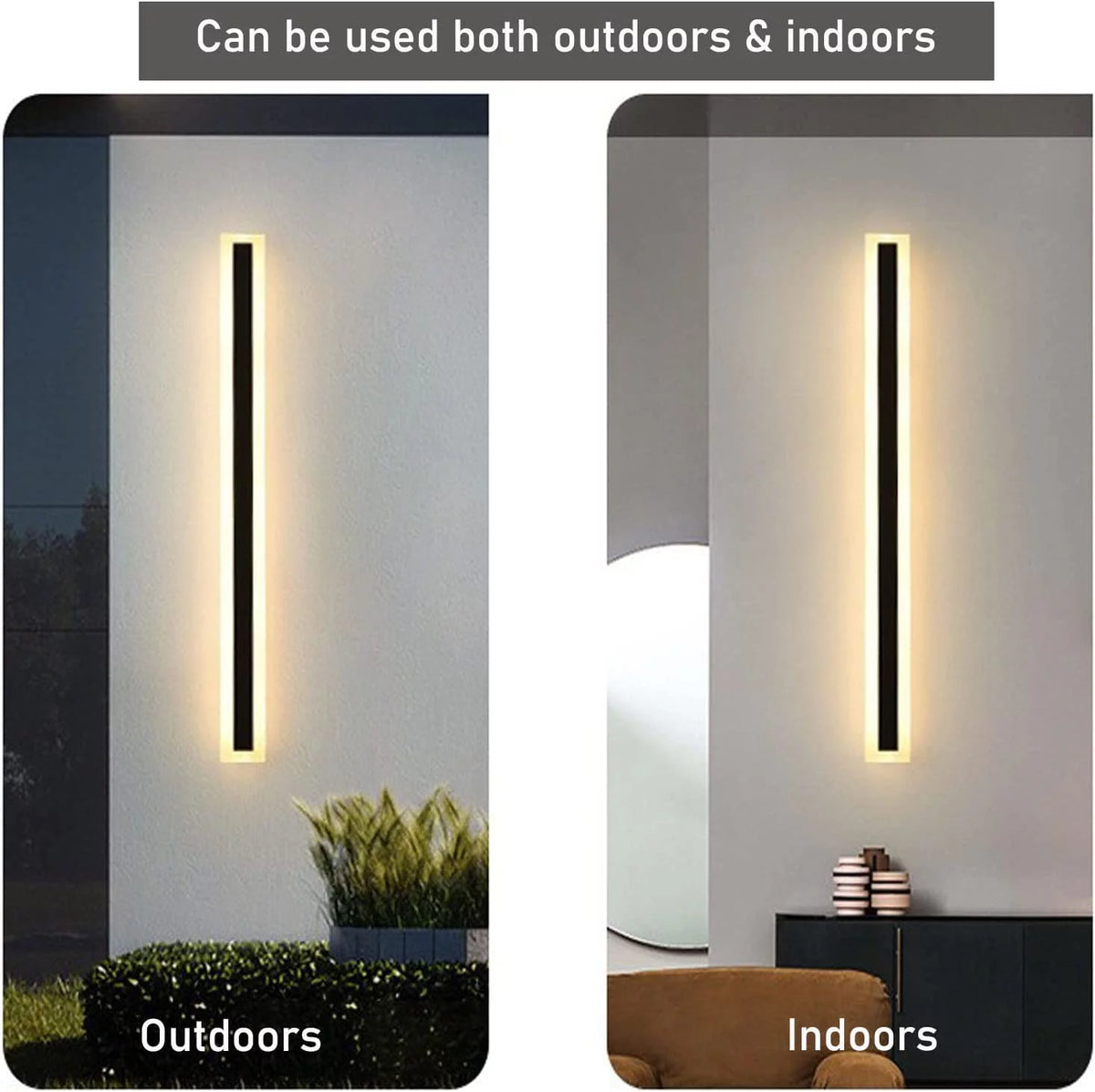 2 Pack 31.5 Inch LED Wall Light Waterproof Black A5123