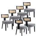 Upholstered Linen Dining Chairs Set of 6 Y85364