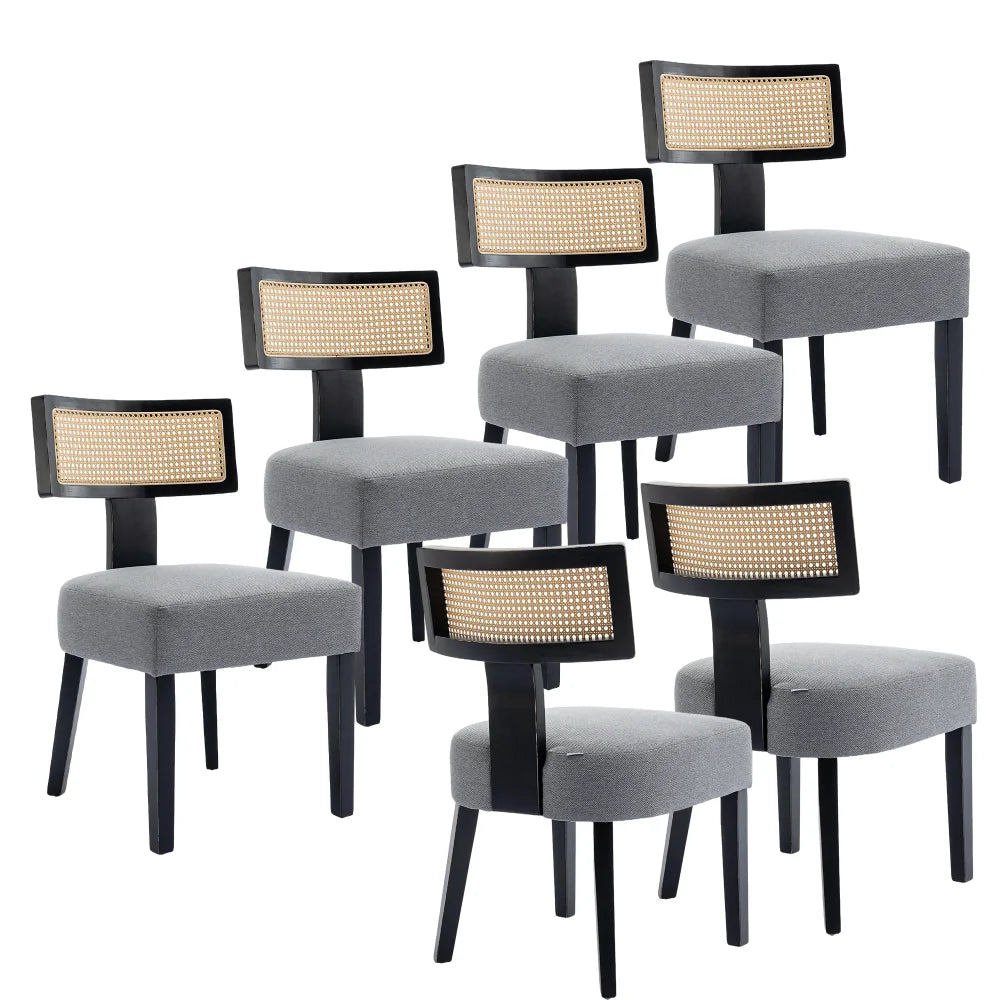 Upholstered Linen Dining Chairs Set of 6 Y85364