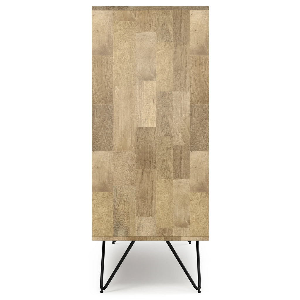 39 inch Wide Solid Mango Wood and Metal Storage Cabinet Y8021