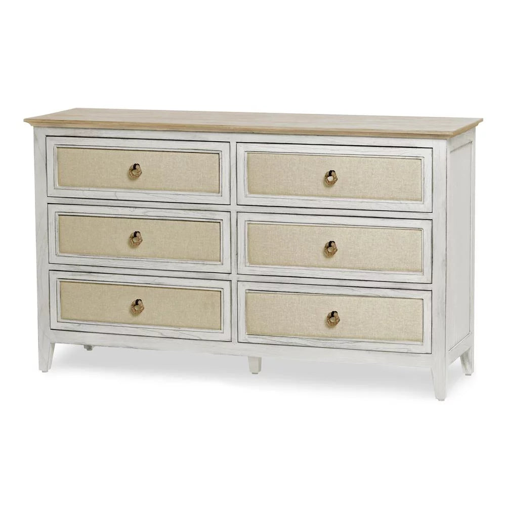 White 6-Drawer Wood Dresser M622