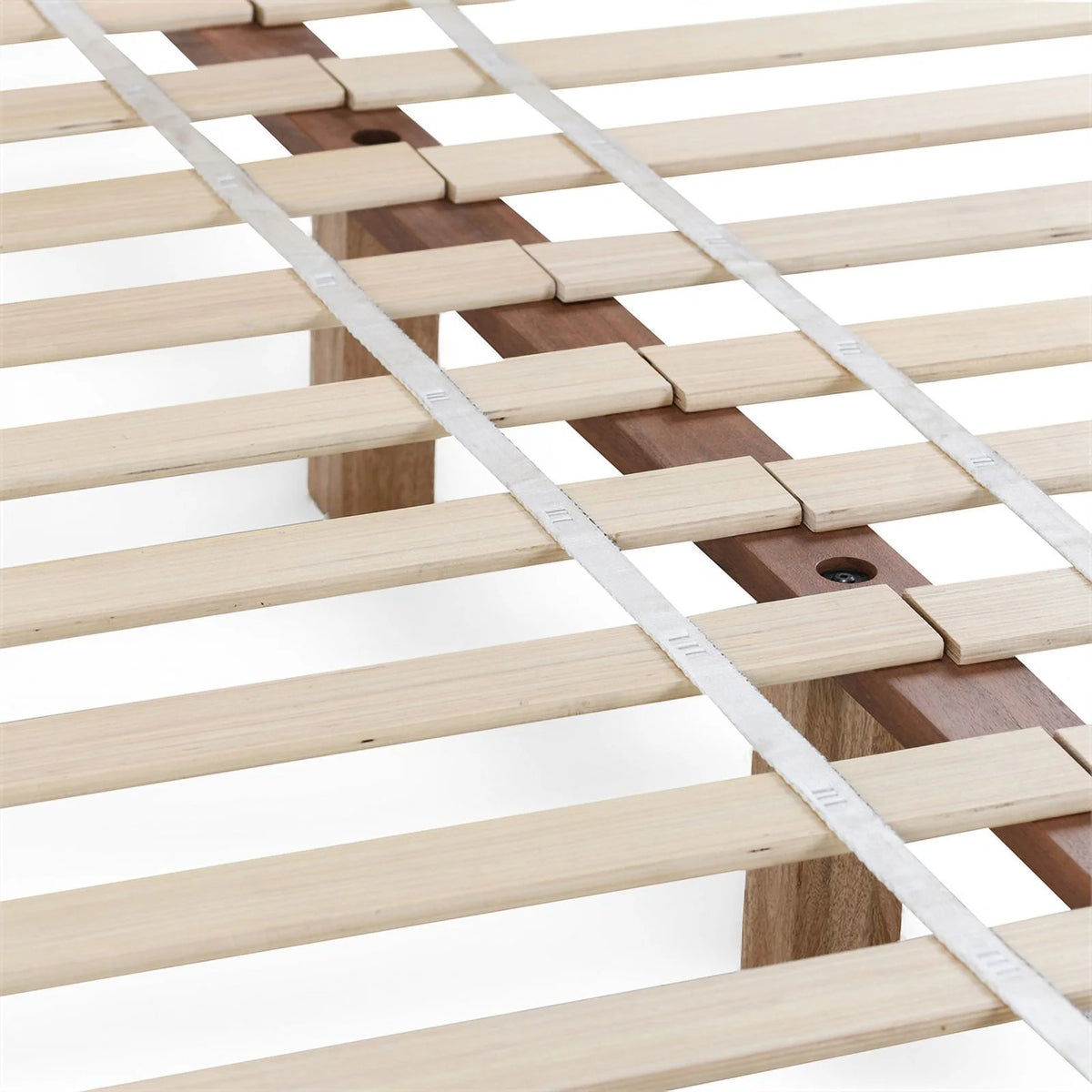 Queen Bed Open Weave Caning Solid Mango Wood Taupe O6996