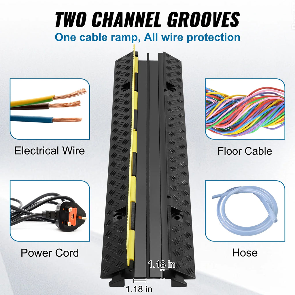 3 PCs 2 Channel Cable Protector Ramp E83420