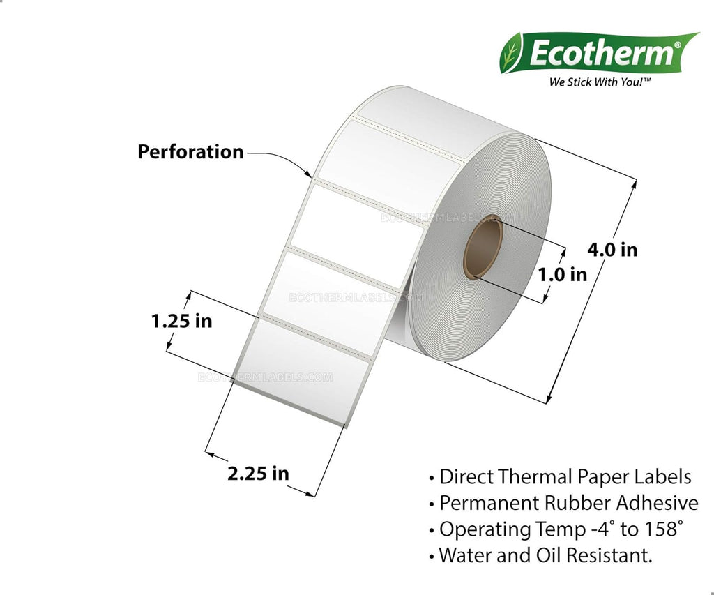 2x1 Thermal Labels Paper Stickers 1310 Per Roll 12 Rolls Direct Thermal R34699