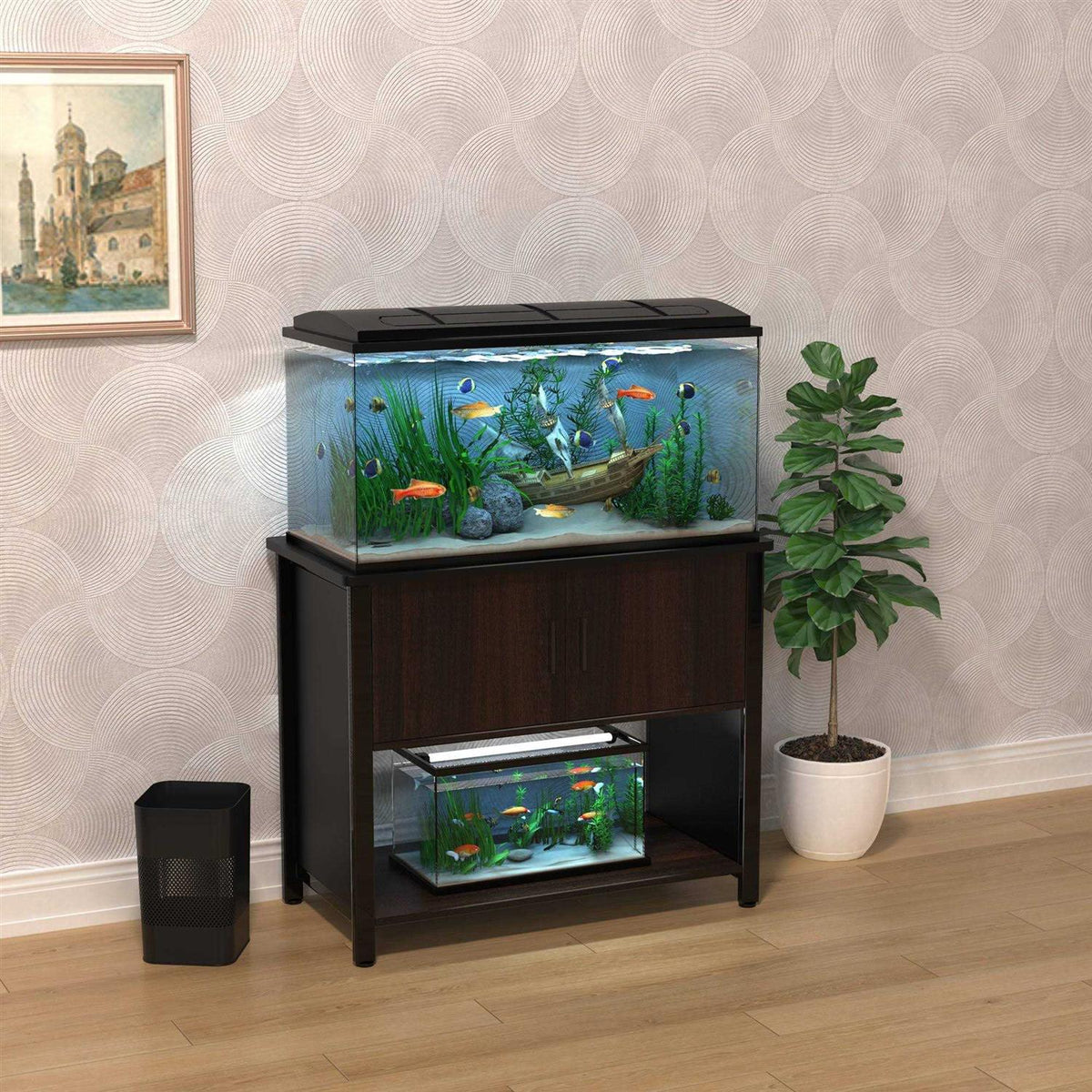 Fish Tank Stand Metal Aquarium Stand with Cabinet W9254