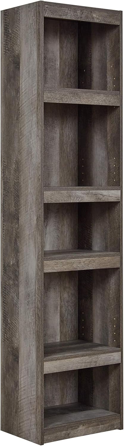 Rustic Pier Bookcase with 3 Adjustable Shelves, Gray Pine H5796