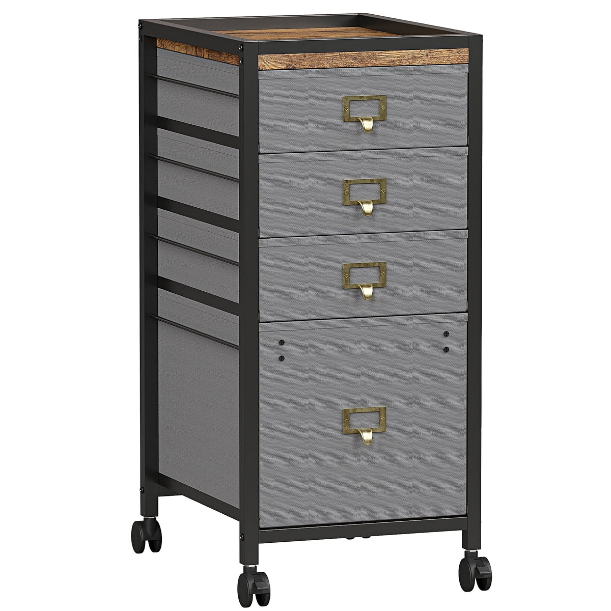 4 Drawer Black Fabric File Cabinet C2025