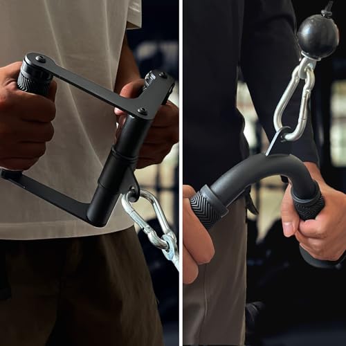 Cable Machine Attachment Set with Tricep Rope, V Bar, Double D Handle, Ankle & Wrist Straps L214512