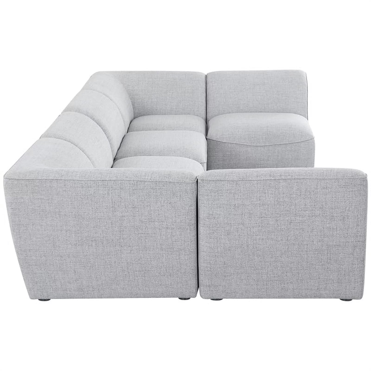 Grey Linen Textured Modular Sectional J358800