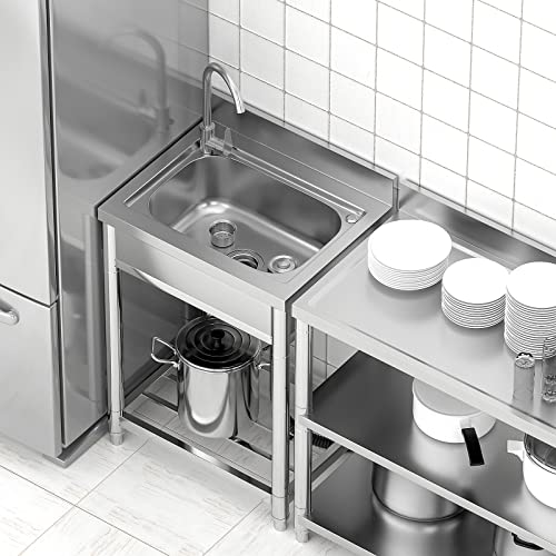Stainless-Steel Single Bowl Kitchen Sink Set with Faucet Y3406