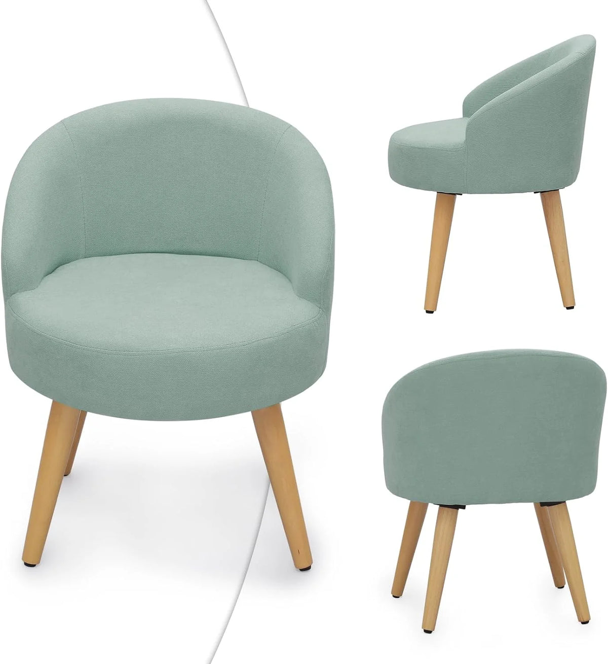Blue Accent Chair with Wood Legs A5554