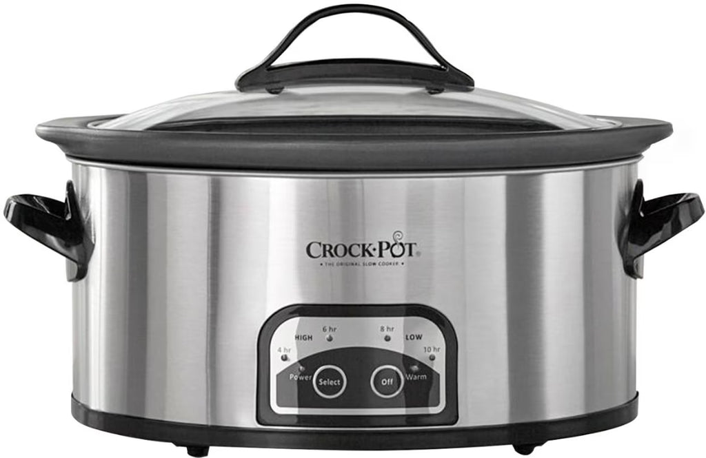 6 Quart Programmable Slow Cooker with Timer, Stainless Steel T188090