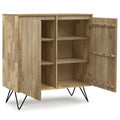39 inch Wide Solid Mango Wood and Metal Storage Cabinet Y8021