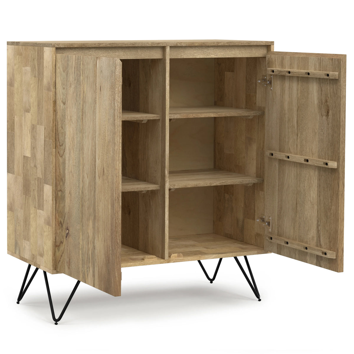 39 inch Wide Solid Mango Wood and Metal Storage Cabinet Y8021