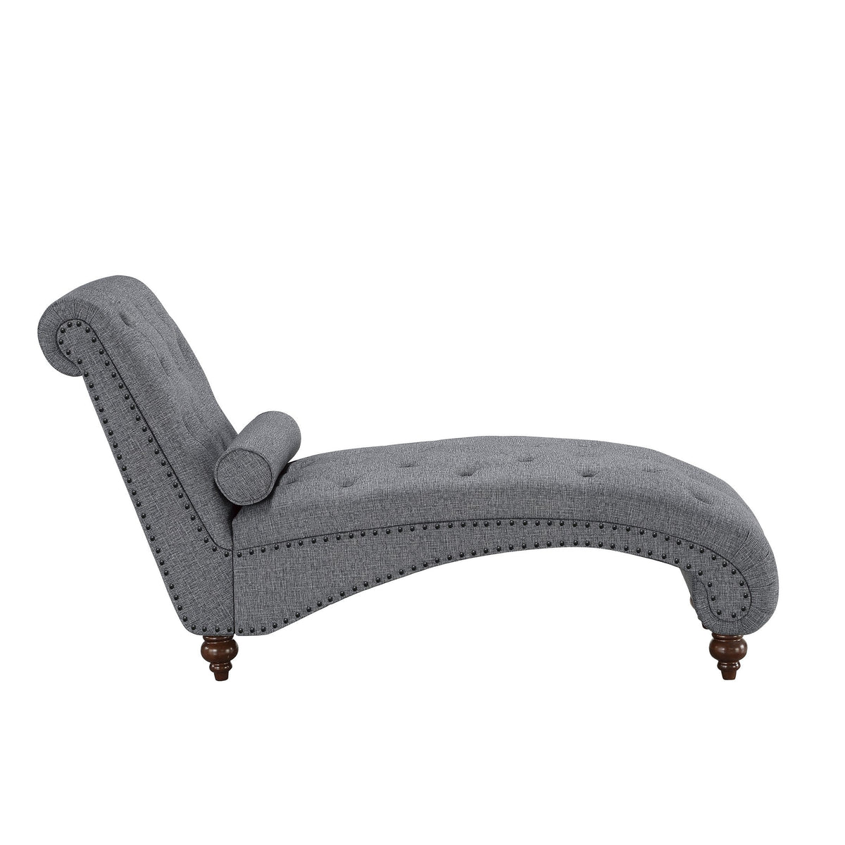 Gray Microfiber Tufted Chaise Lounge R36992