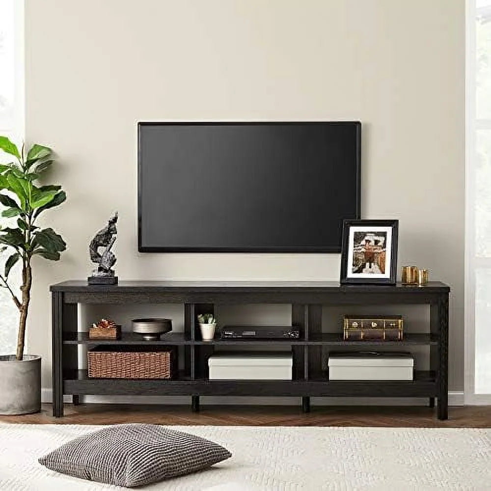 Brown Farmhouse TV Stand with 6 Cubby T6520