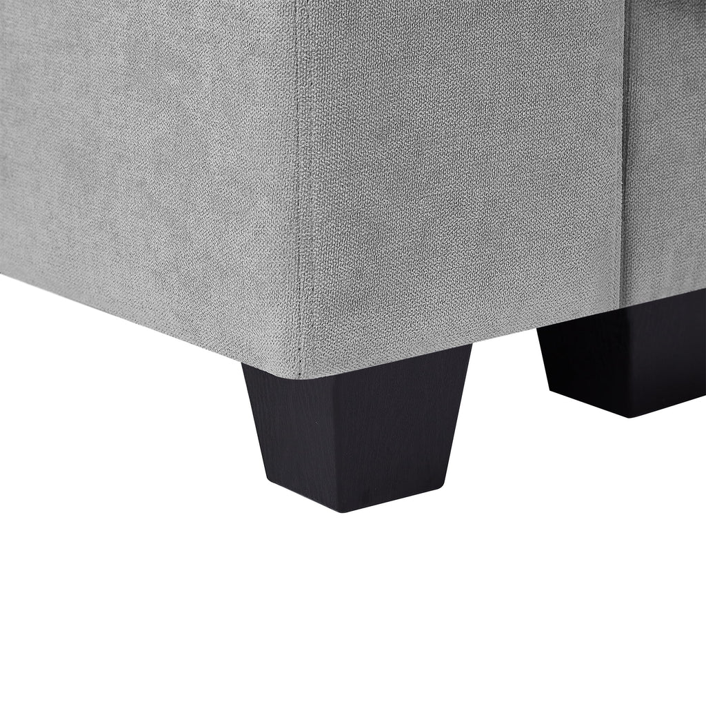 Light Gray L-Shape Feather Filled Sectional Sofa H708