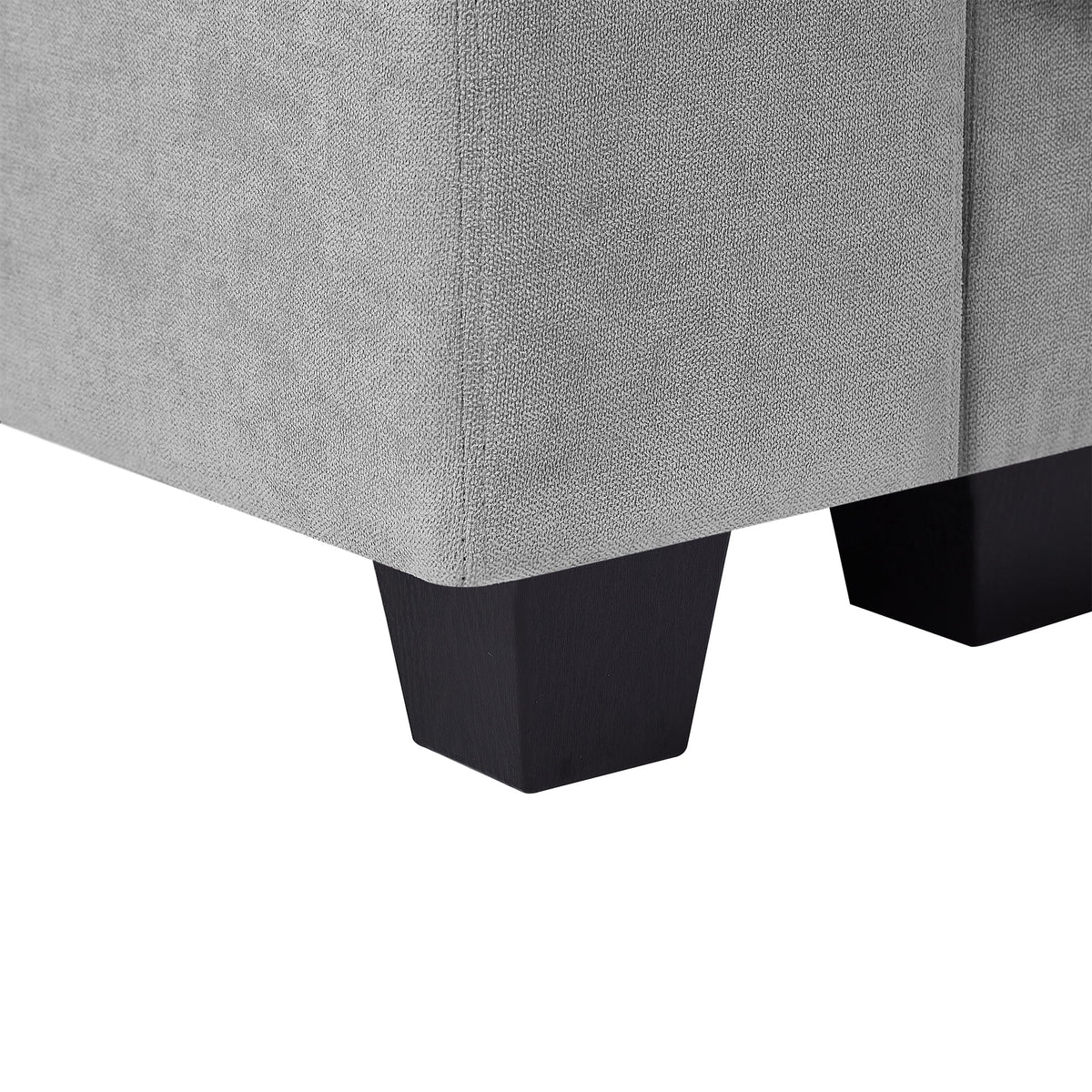 Light Gray L-Shape Feather Filled Sectional Sofa H708