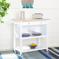 White 2 Drawer 3 Shelf Kitchen Cart K51907