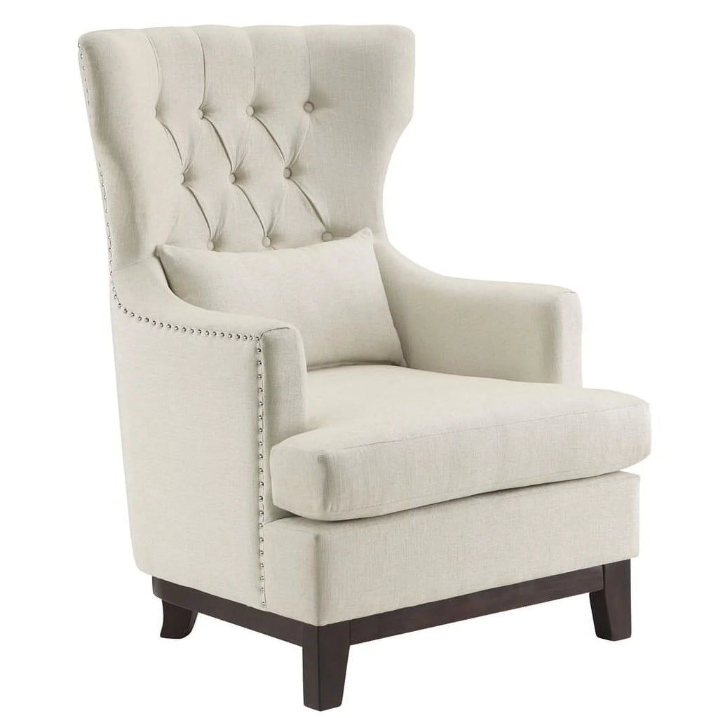 Beige Upholstered Wingback Chair I898834