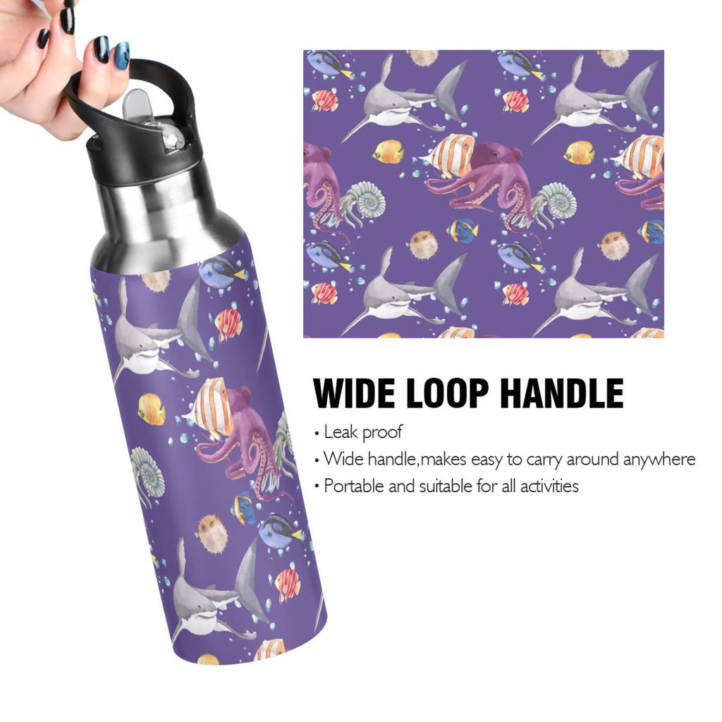 20 OZ Stainless Steel Vacuum Insulated Water Bottle with Straw Lid N6067