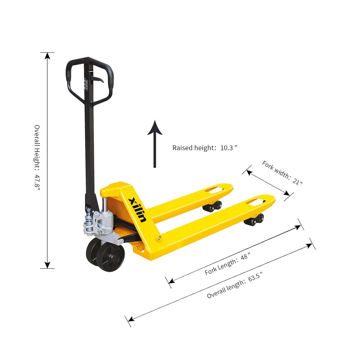 48" Lx21"W 5500lbs Capacity Pallet Jack U912