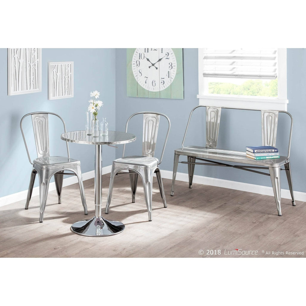 Industrial Metal Bench (Vintage White) Z543989