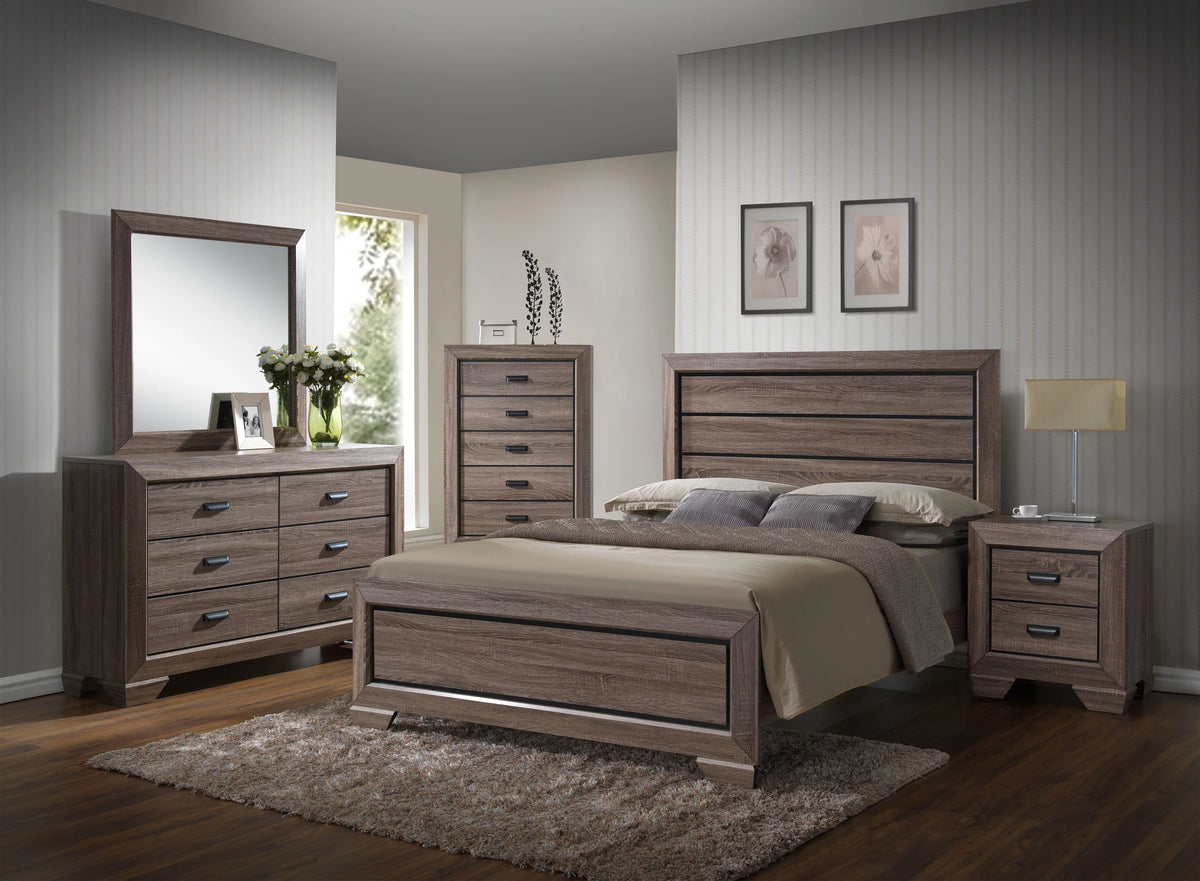 Brown Wood 6 Piece King Bedroom Set J923940