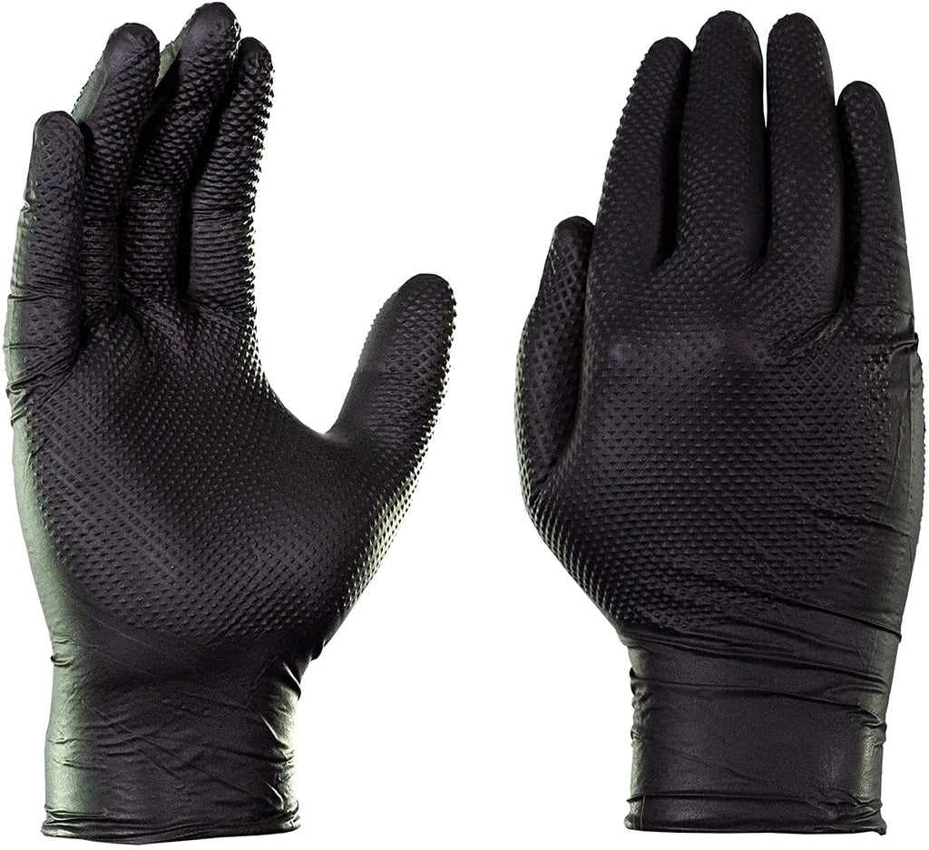 Black Nitrile Disposable Gloves, 6 Mil, Large, 100/Box M5107