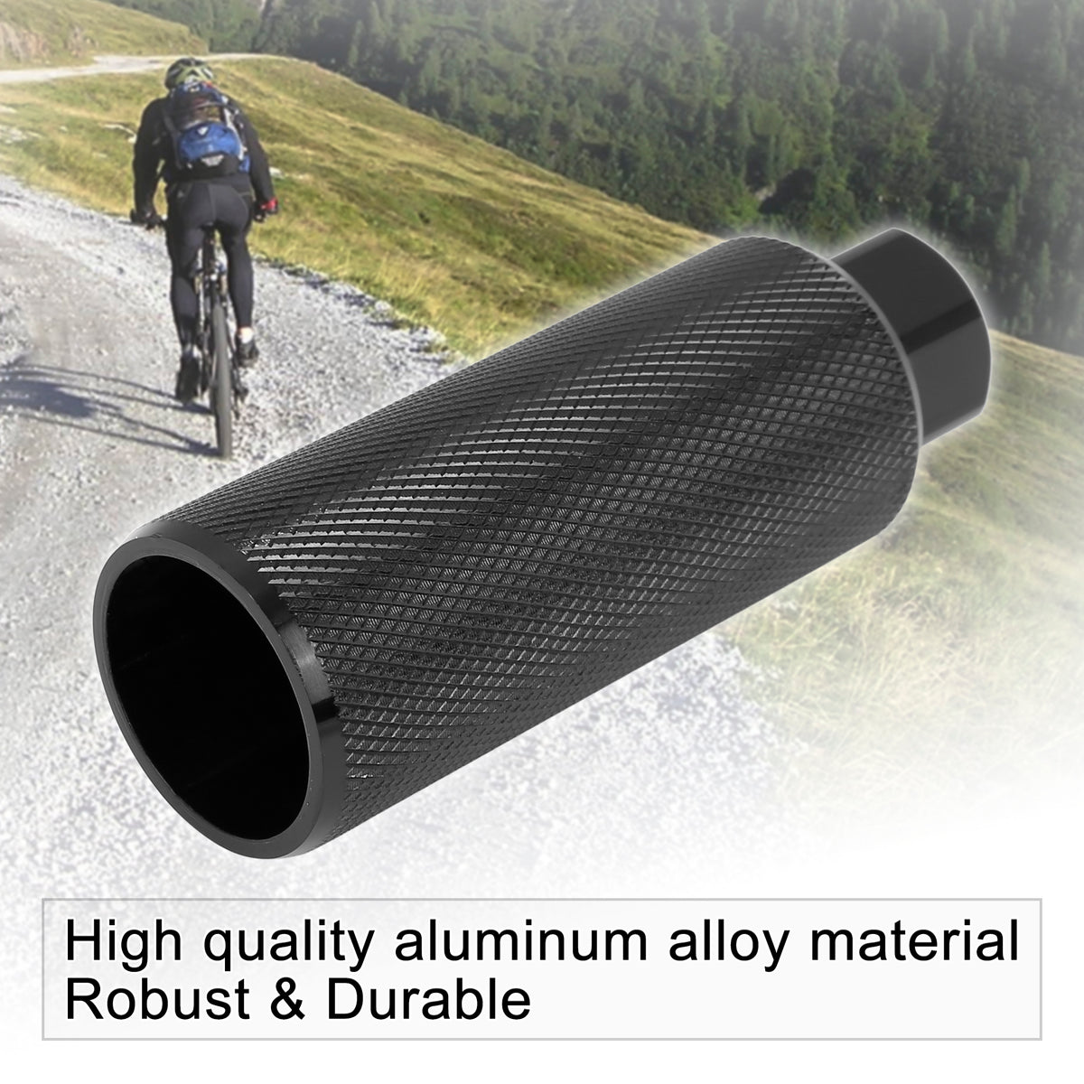 Aluminum Alloy Rear Foot Pegs Footrests for Bicycle 3/8 Inch Black Q90246