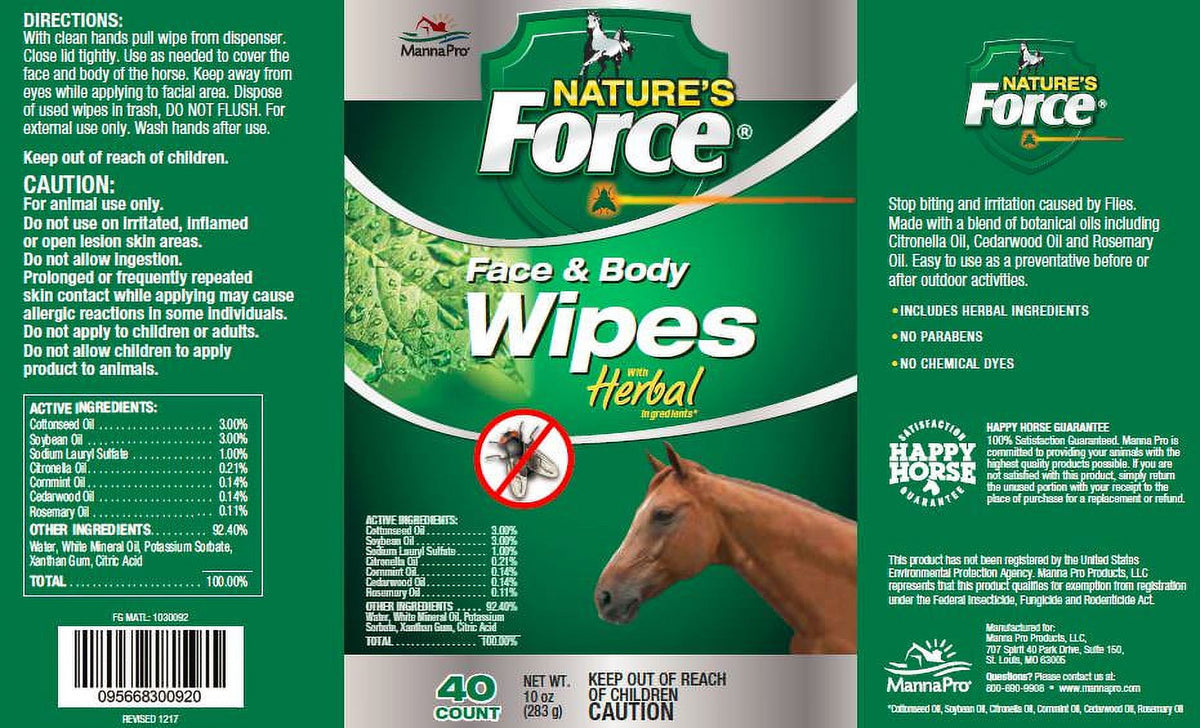 40 Count Fly Control Wipes for Horses N3199