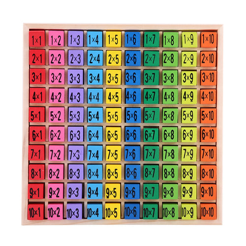 10 X 10 Wooden Multiplication Table Math Tray P4480