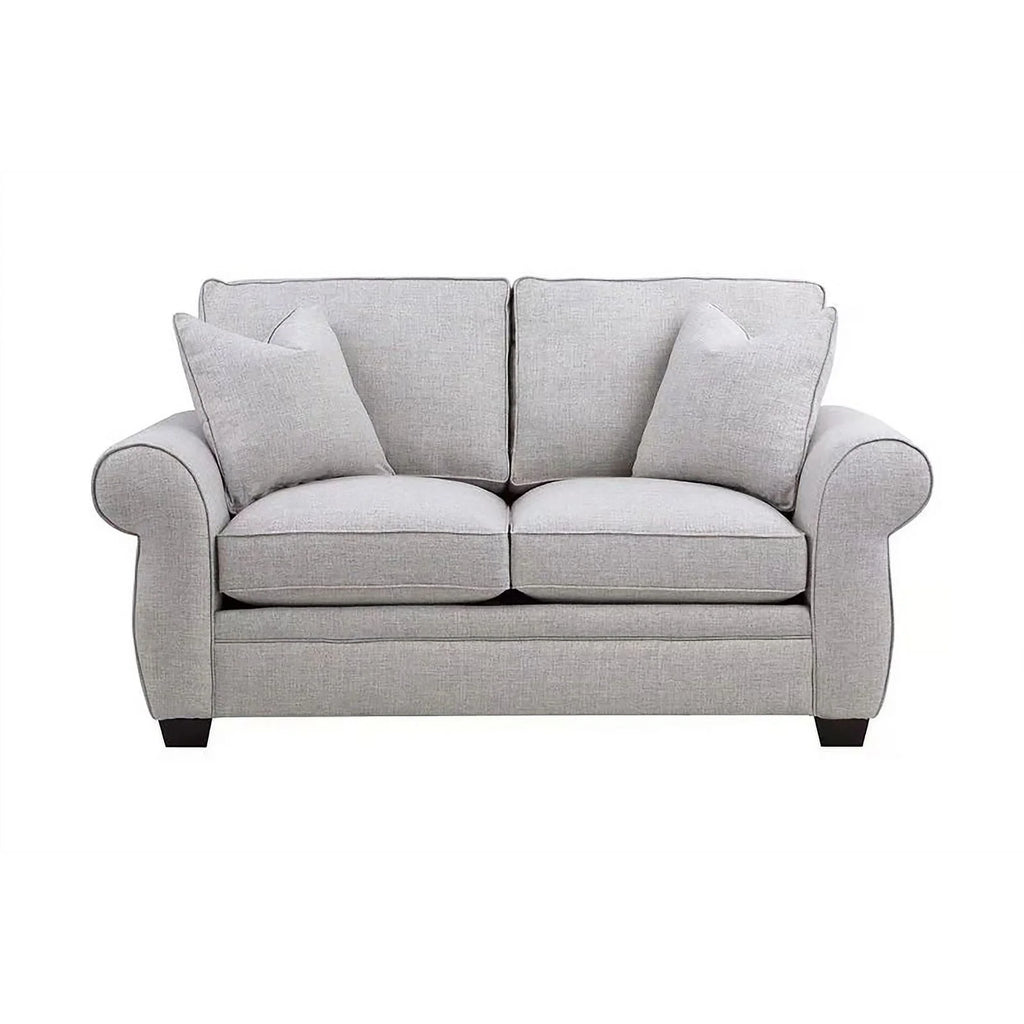 Cream Fabric Loveseat with Rolled Arms B830