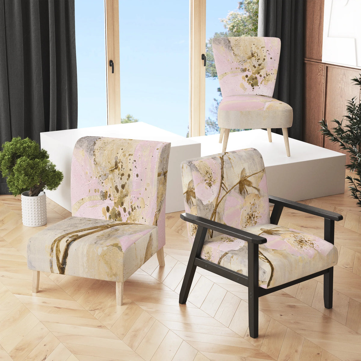 Pink Upholstered Accent Chair T667101