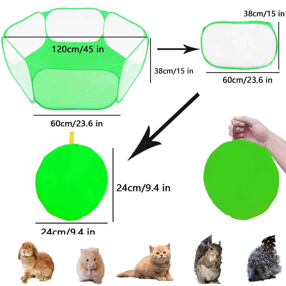Breathable Transparent Pet Playpen Pop Open Outdoor/Indoor Exercise Fence J805487