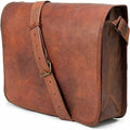Goat Leather Canvas Messenger Bag I825