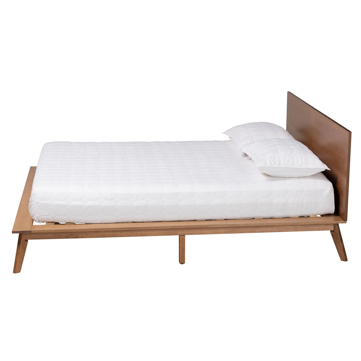 King Size Walnut Brown Wood Platform Bed F889679
