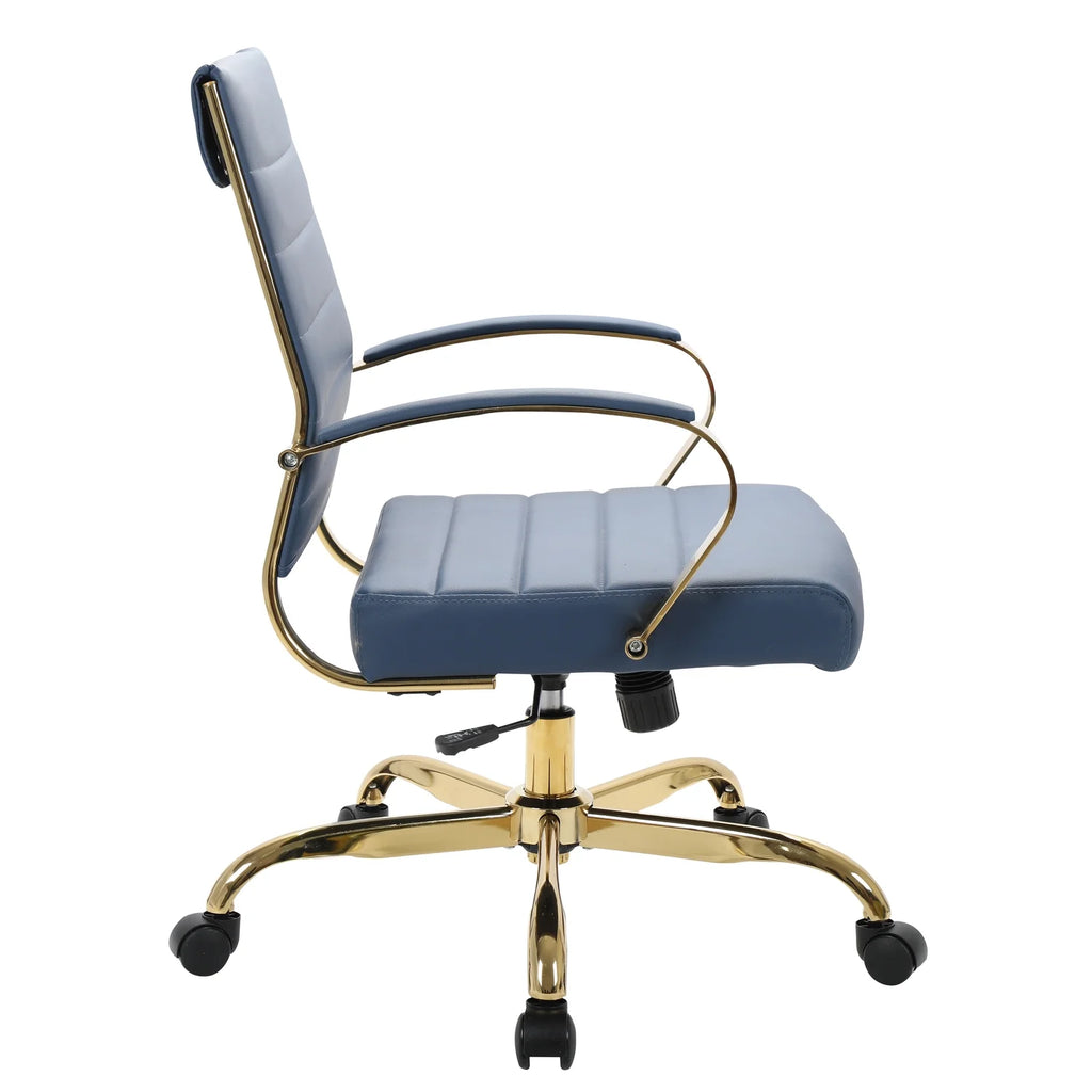 Leather Office Chair With Gold Frame U32268