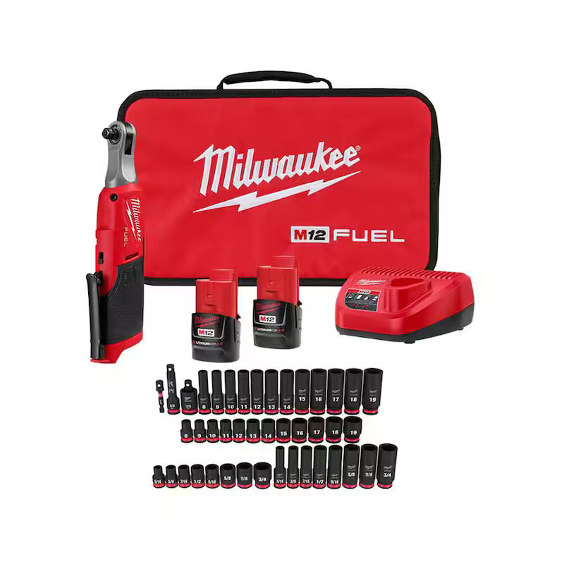 12V Cordless High Speed 3/8 in. Ratchet Kit with 43-Piece Socket Set U402