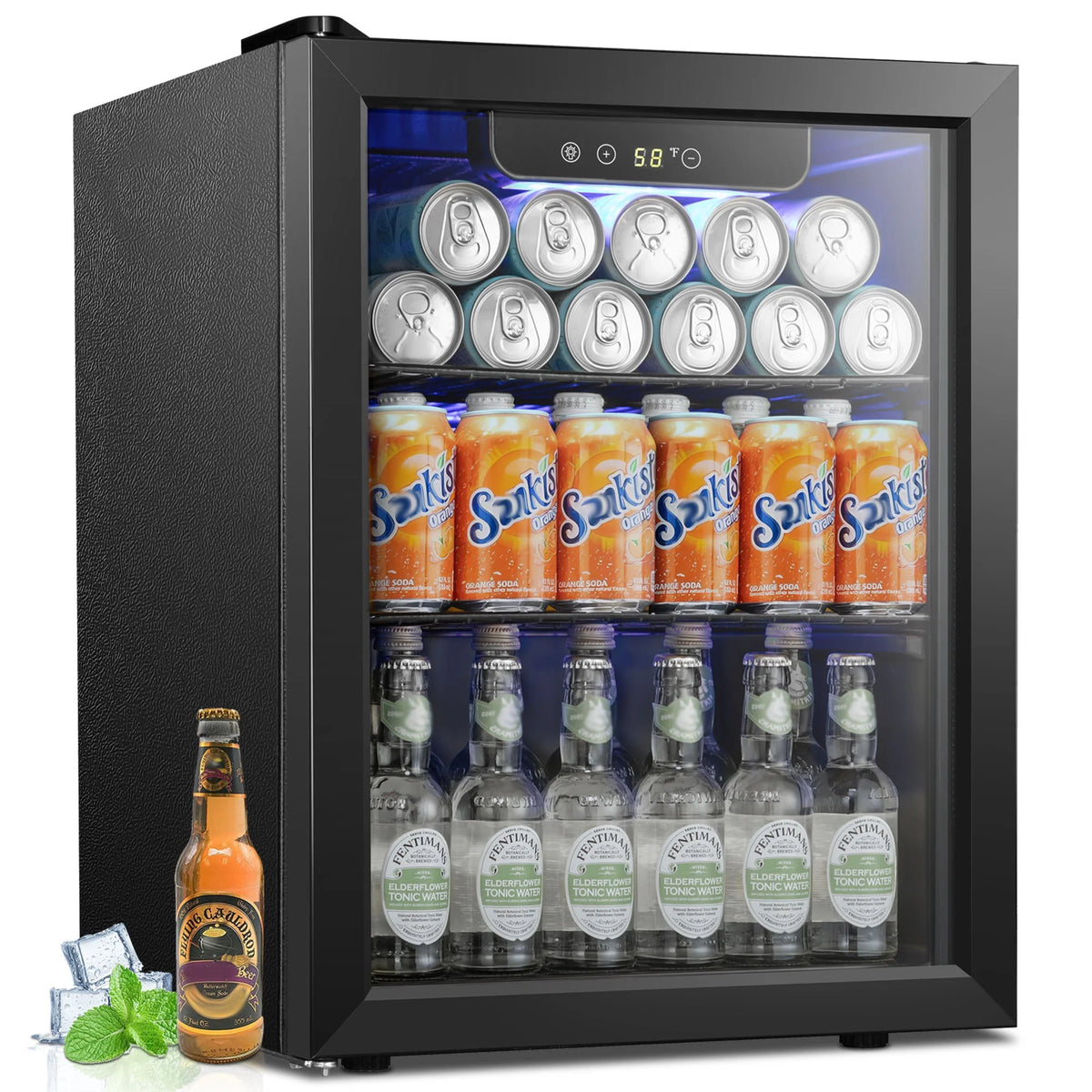 1.7 cu.ft Black Beverage Cooler & Refrigerator L9904