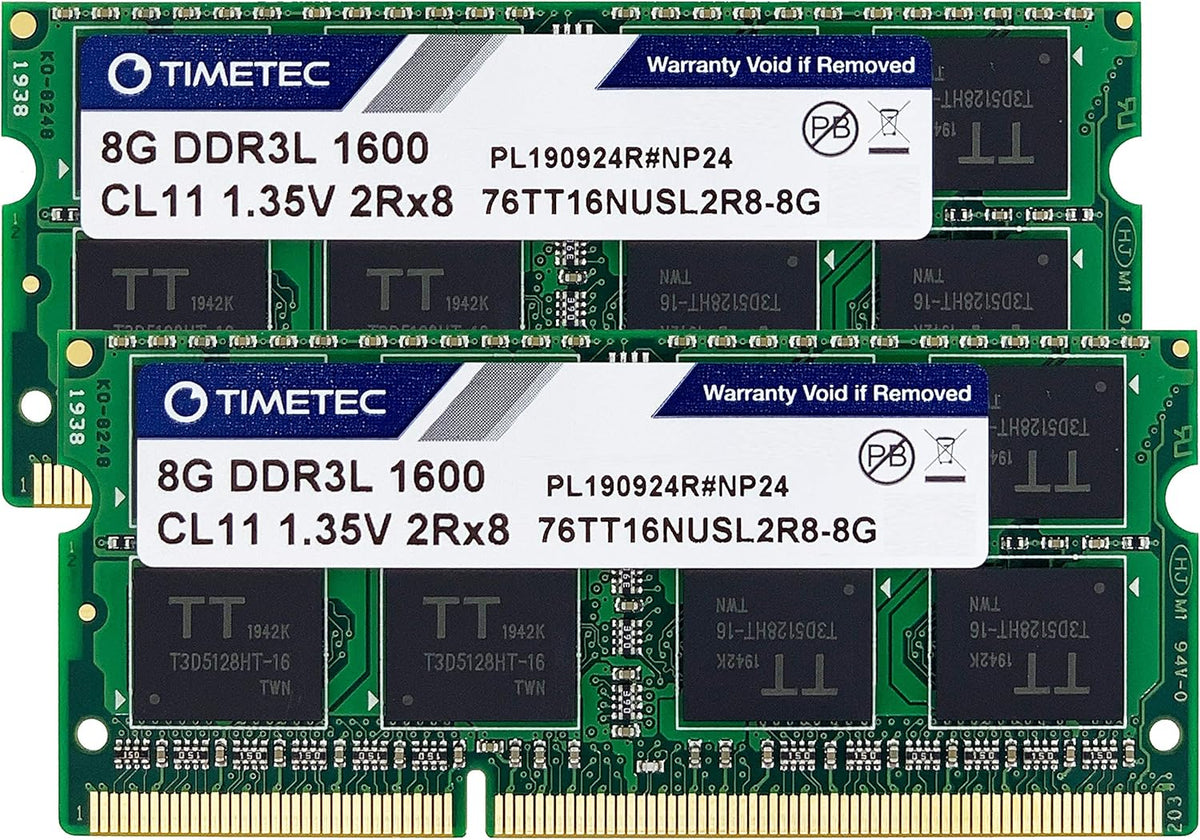 16GB KIT (2x8GB) DDR3/DDR3L 1600MHz PC3L-12800 1.35V Non-ECC Unbuffered SODIMM RAM Pack of 2 G2056