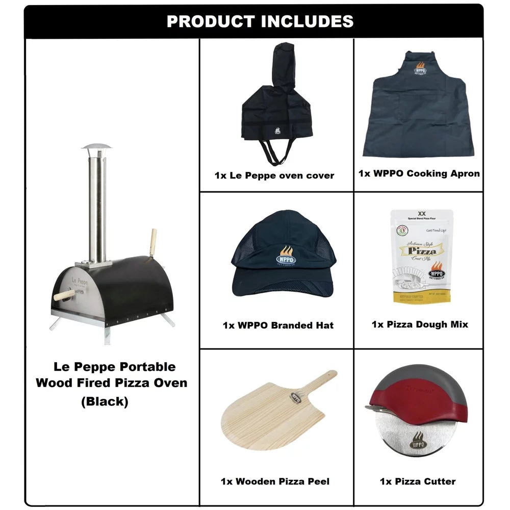7-Piece Portable Wood Fired Pizza Oven Kit F1444